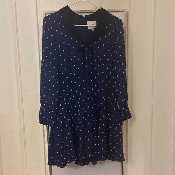 Reformation Dresses & Skirts - Reformation Tamia Navy Polka Dot Dress (Size 4)